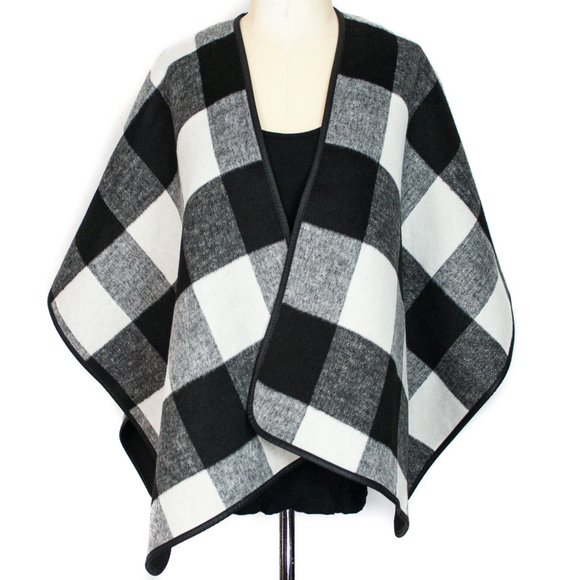 Talbots Accessories - Talbots | Plaid Reversible Shawl | Black & White